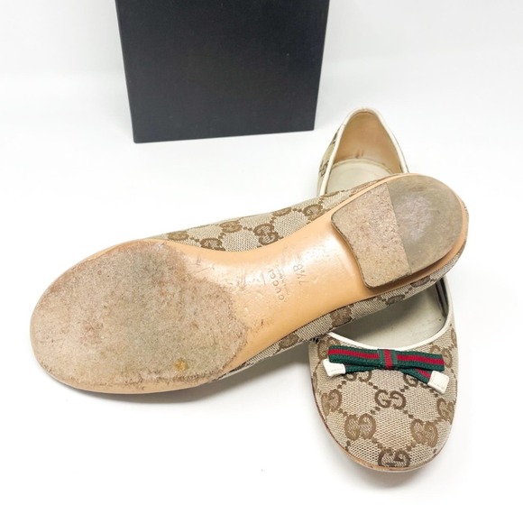 Vintage Gucci GG Supreme Monogram Web stripe Ballet Flat 7.5 - Picture 5 of 6